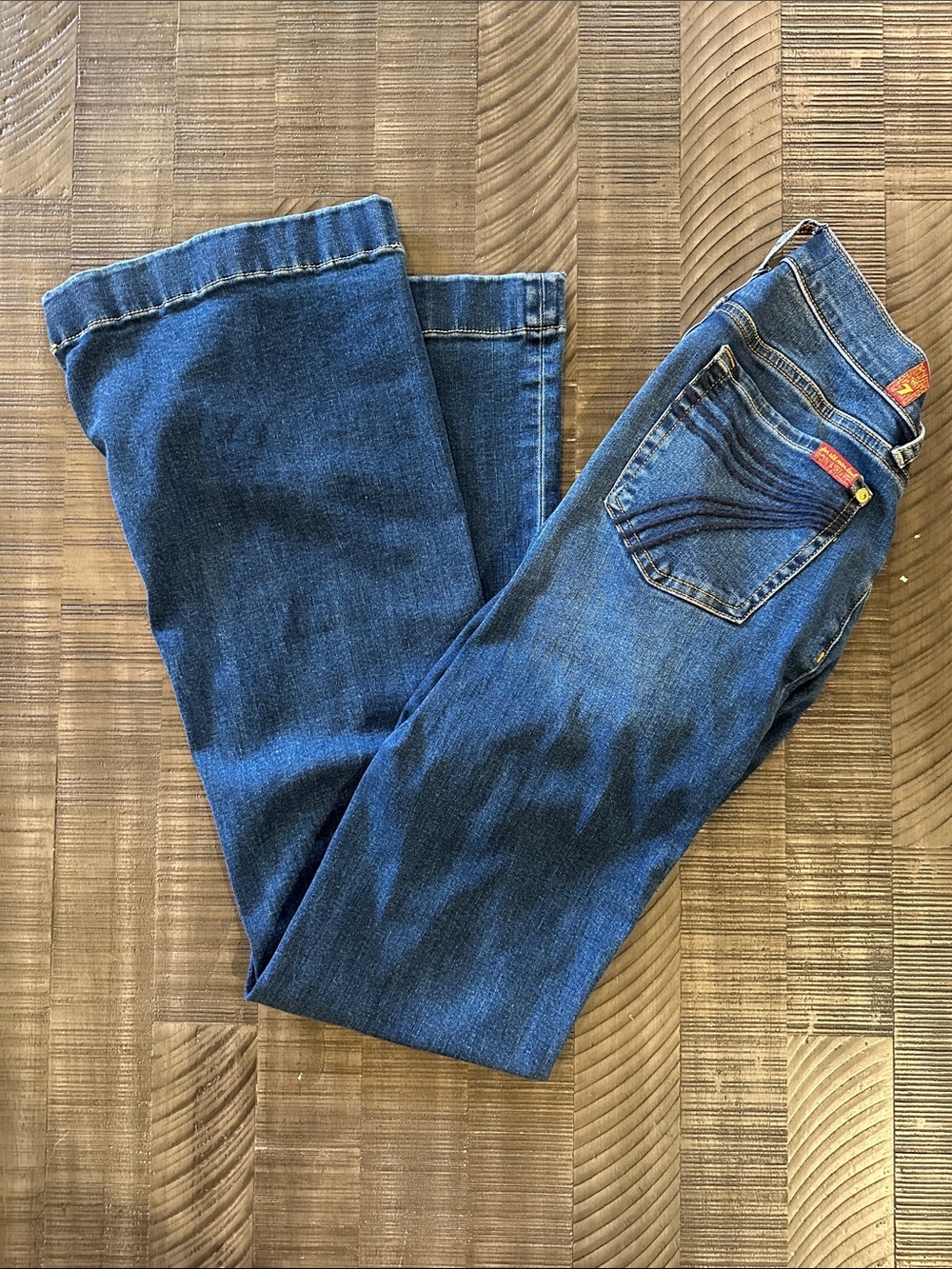7 For All Mankind Women's Flare Jeans in Blue Denim